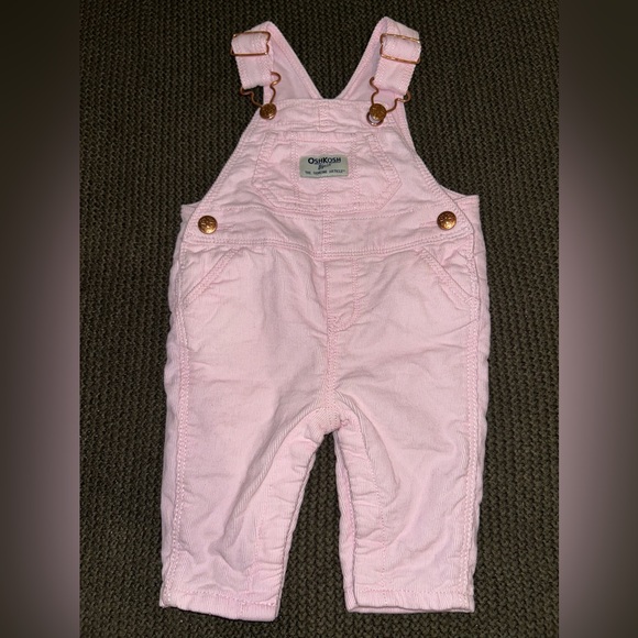 OshKosh B'gosh Light Pink Overalls with Metallic Buckles - Picture 1 of 6